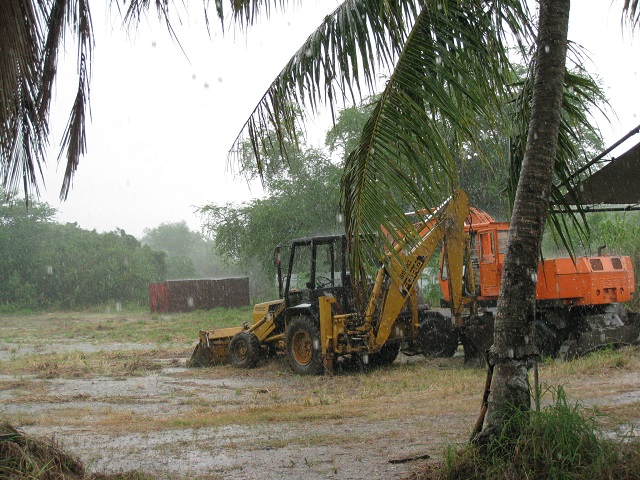 During the rainy season, pouring rain quickly fills up the trenches.